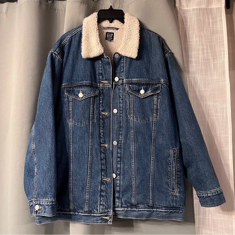 Gap Mens Denim Sherpa Jacket